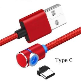 Magnetic Cable LED Magnet Charger Cable USB Cable & USB Type-C USB C (Option: Type C USB-2m-Red)