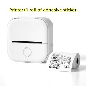 Portable Mini Thermal Label Printer Home Photo Printer Student Wrong Question Printer Bluetooth-compatible Mini Label Printer Price Tag (Option: White-USB)