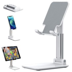 Cell Phone Stand Desktop Holder Tablet Stand Mount Mobile Phone Desktop Tablet Holder Table Cell Foldable Extend Support Desk Mobile Phone Holder Stan (Color: White)